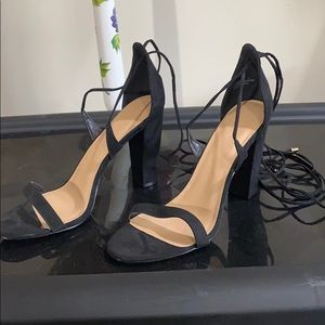 Charlotte Russe black tie heels *brand new*